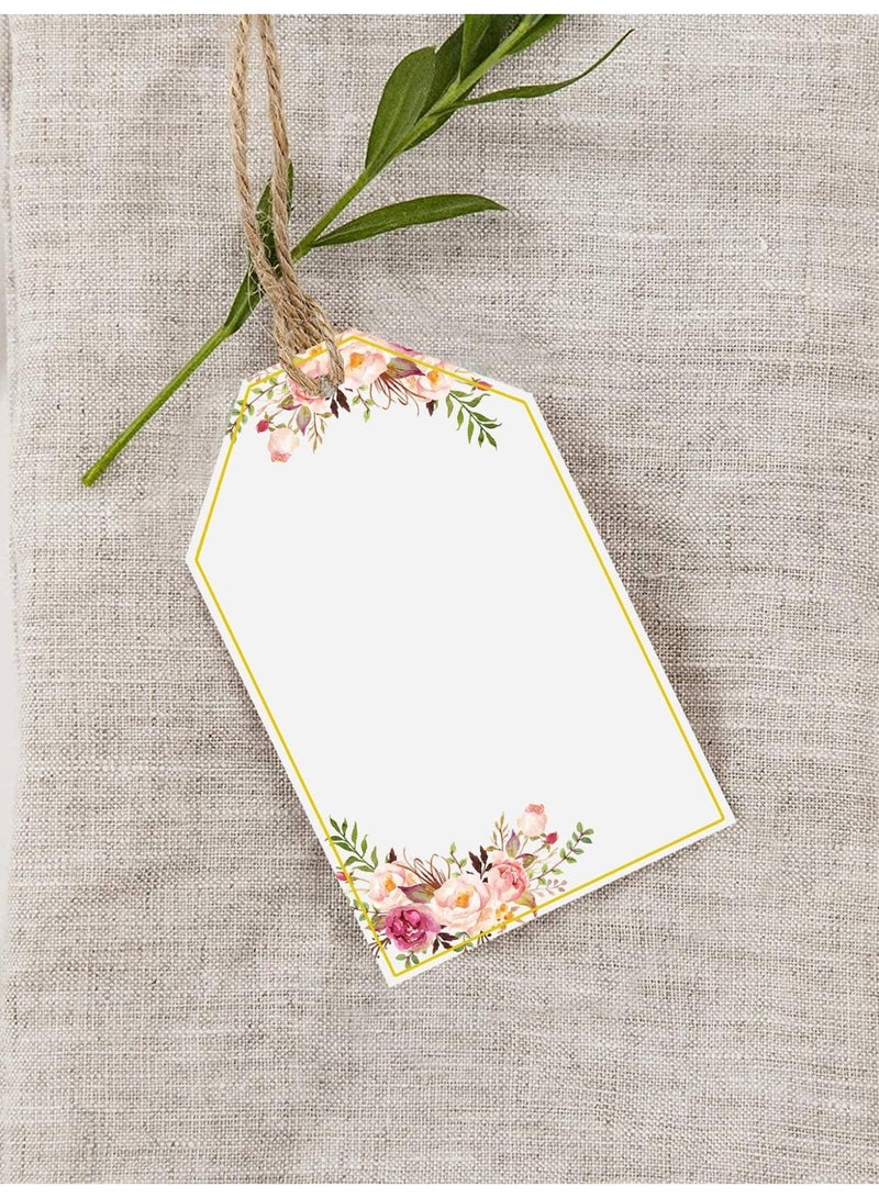 Eid decoration greeting tags for giveaway gifts elegant floral design with hanging string 10 pieces for messages and gift decoration - Image 1